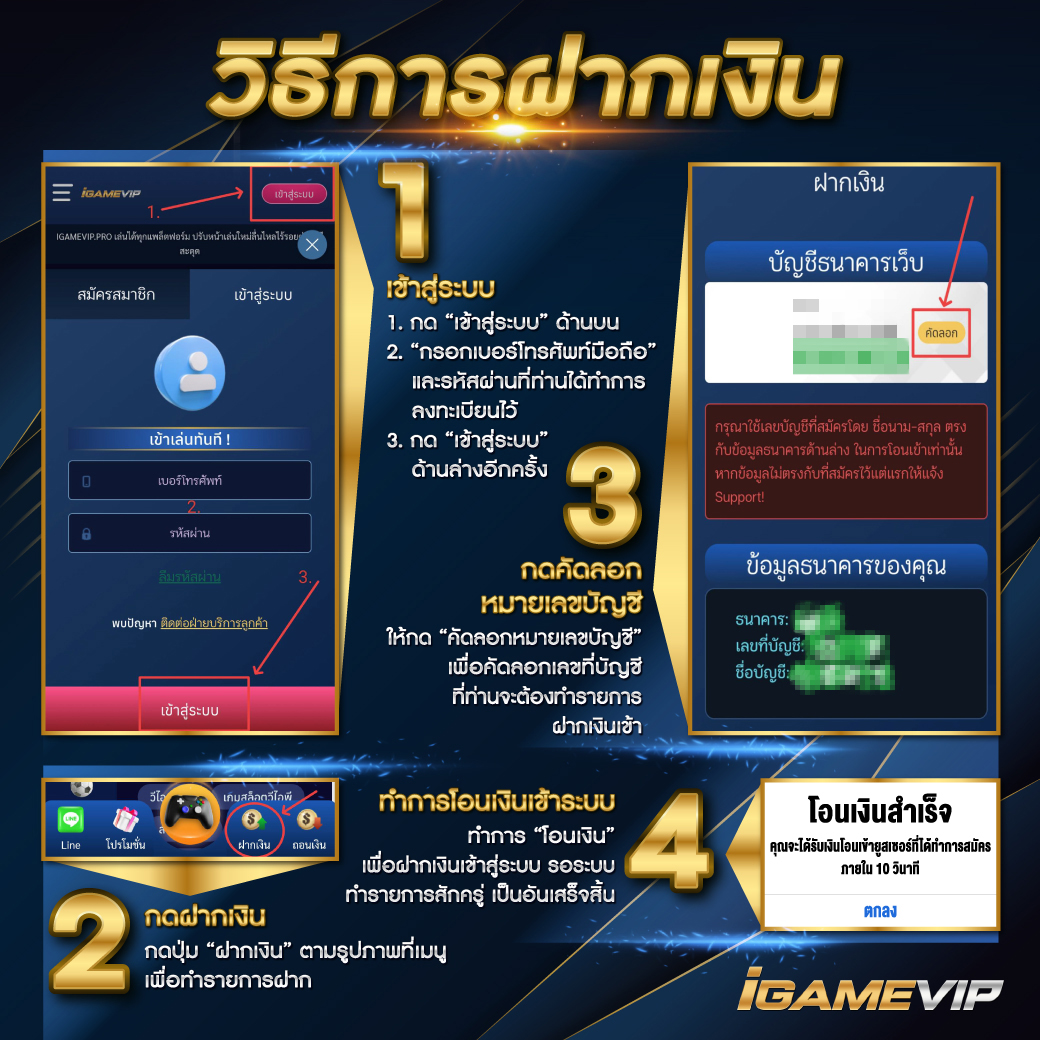 วิธีฝากเงิน